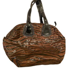 Mae & J Zebra Purse Brown & Black Shoulder Bag Tote Zebra Print Animal Print